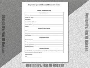 Patient Admission form